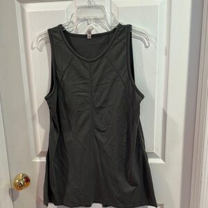 Athleta Green Sleeveless Tank Top with Rounded Neckline